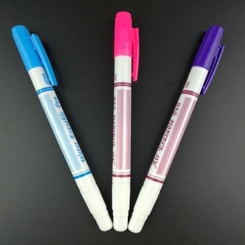 3pcs Sewing Pen Color Disappear Air Erasable Pencil Easy Wipe Off Water Soluble Fabric Marker Pen For Sewing Shoes Making