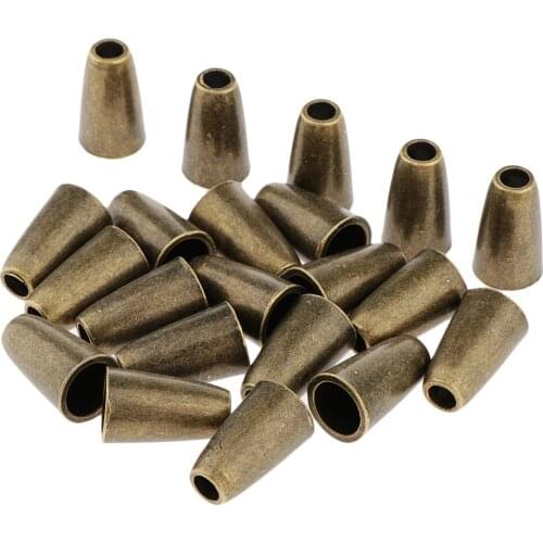 40pcs Conical Bell Shape Rope Cord Lock Stopper End for Lanyard Tent Bronze