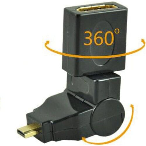 Micro HDMI Male To HDMI Female Adjustable 360 degree Rotation Adapter Converter Swivel