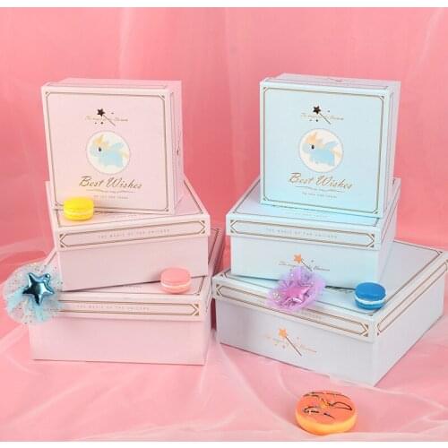 AVEBIEN Cartoon Baby Shower Souvenirs Gift Box Birthday Party Square Letters Packaging Box Gift Bag Set шкатулка для украшений