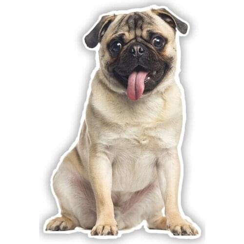 B0689# Self-adhesive Decal Pug Dog V2 Car Sticker Waterproof Auto Decors on Bumper Rear Window Motorcycle Laptop Helmet