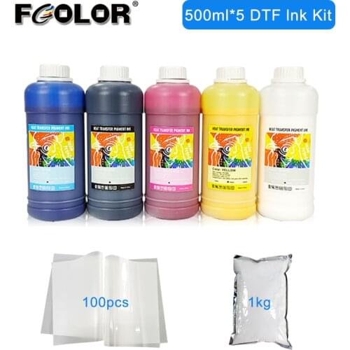Free shipping 500ML*6 bottles DTF Pigment Ink PET Film Transfer Ink Kits for DTF Printing PET Film Printing for L1800