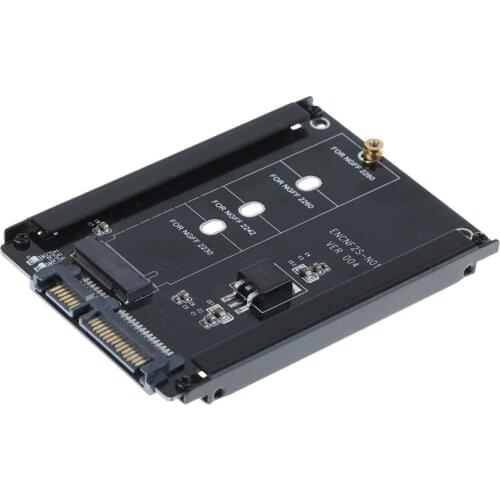 Black Case CY B+M Socket 2 M.2 NGFF (SATA) SSD to 2.5 SATA Adapter for 2230/2242/2260/2280mm M2 SSD