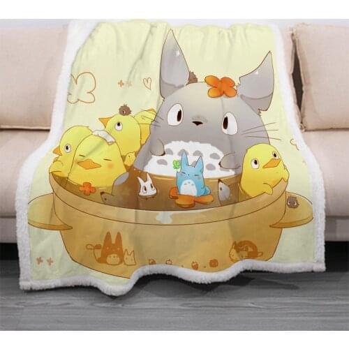 Anime My Neighbor Totoro Kids 3D Blanket Fleece Cartoon Art Print Children Warm Bed Throw Blanket newborn bayby Blanket 04