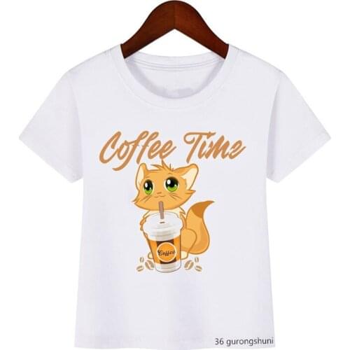 T-shirt Boys/ Girls Funny Kitten Play Knit Sweater Cartoon Animal Kids T Shirt Summer Boys Harajuku Tops Kids Street Clothing
