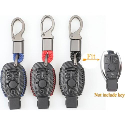 Kutery 3 Butttons Leather Remote Key Case For Mercedes benz CLS CLA GL R SLK AMG A B C S Class Car Accessories