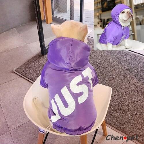 Quality Pet Clothes Designer Dog Purple Sports Coat Schnauzer Bankstown Bulldogs Poodle Corgi Pug Hoodie with Reflective Stripe