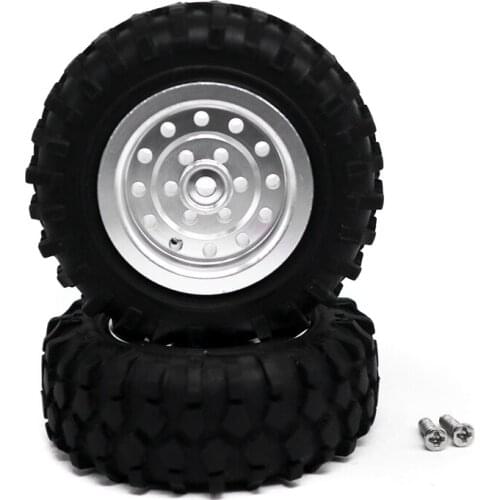 Wheel with Rubber Tire Tyre 5mm Hex for WPL D12 1/10 RC Car Upgrade