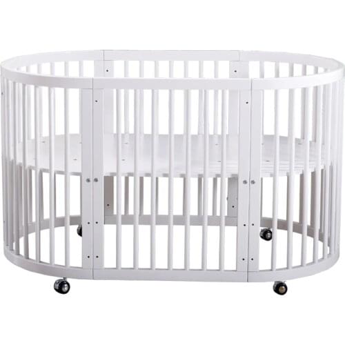 Babyfond Round Baby Bed Solid Wood Multi Function Bb Bed Round Bed Twin Environment Friendly European one bed 9 mode of use