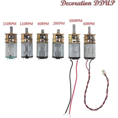 DC 5V Micro N20 Gear Motor Slow Speed Metal Gearbox Reducer Electric Motor DIY Toy 40/60/28/150/300/110 RPM