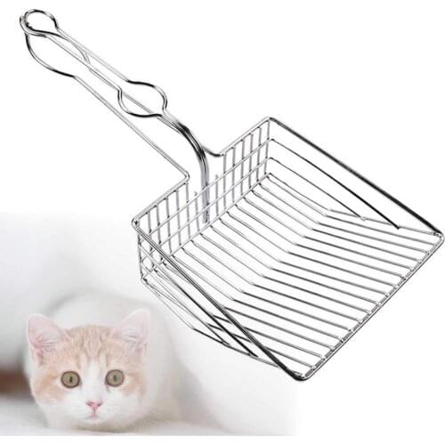 Stainless Steel Easy To Clean Cat Litter Scoop Shovel Pet Sand Scooper Cleaning Tool Small And Portable Cat Cleaning Supplies