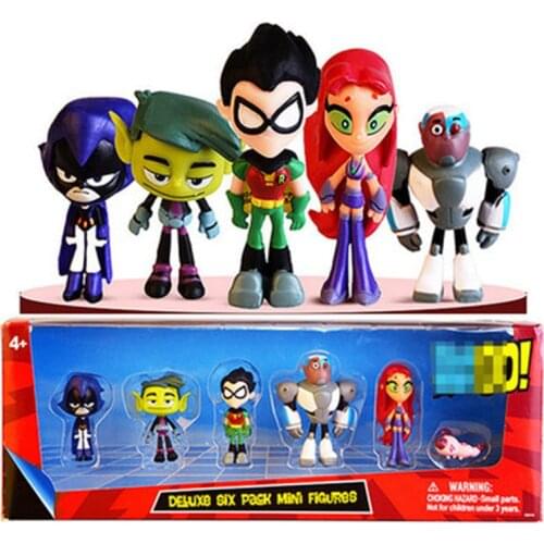 New! Teen Titans GO! Robin Raven Cyborg Beast Boy Starfire Anime Action Figures Toys Children Birthday Gifts Cartoon Model Doll