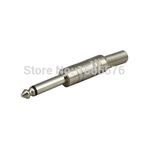 Wholesale 25pcs/lot male 1/4" mono 6.35mm PLUG FOR MIC Microphone Speaker 5252