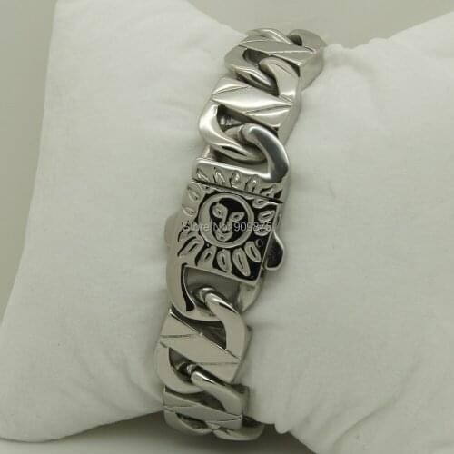 Punk cool men/boys sun buckle stainless steel chain bracelet men jewelry bracelets bangles