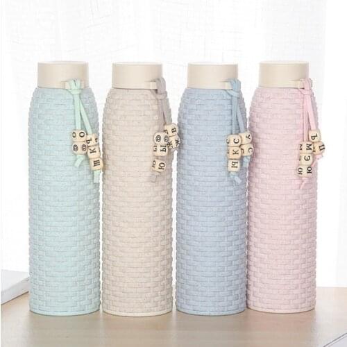 Twist Imitating Rattan 310ml Plastic Glass Tumblers Woven Drinkware Heat Insulation Water Bottle Outdoor Sport Wheat Straw Cup