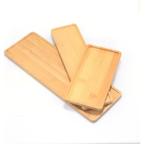 1pc Wooden Bamboo Tray Plant Flower Pot Saucer Rectangle Shape Succulent Cactus Holder Pot Tray Simple elegant Design Home Decor