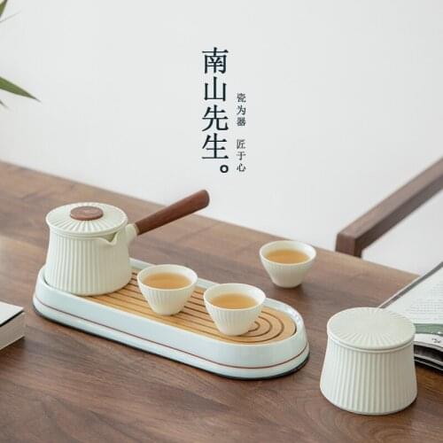 Portable Tea Set Simple Chinese Ceramic Modern Tea Set With Tray Travel Kung Fu Ceremony Tetera Porcelana Teaware Sets BG50TS