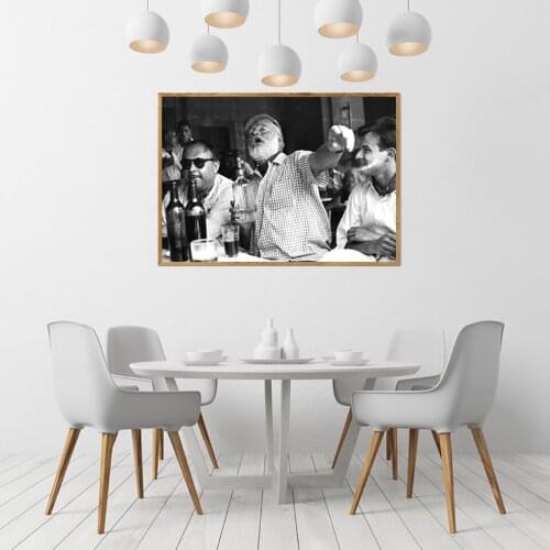 Poster Ernest Hemingway Print Photo Writer Gift Vintage Drunk Key West Bar Wall Art Deco Canvas Painting