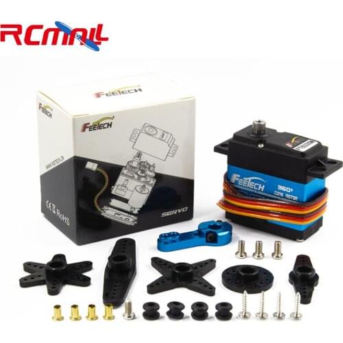 Feetech 7.4V 35kg.cm Large Torque Servo,360 Degree Digital Servo with 25T Servo Arm for Smart Car Robot Robotic DIY