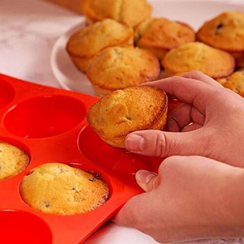 Silicone Muffin Pans Non-Stick Cupcake Mold BPA Free Food Grade Regular 12 Cups Silicone Baking Tray Heat-resistant Cupcake Pan