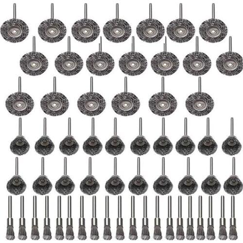 Steel Rotary Brush for 60Pcs m Shank Wire Wheel Brush Mini Drill Rotary Tool for Metal Rust Polishing