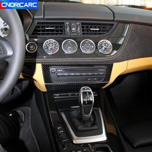 Carbon Fiber Styling Middle Console CD Panel Frame Decorative Sticker For BMW Z4 E89 2009-15 Car Interior Accessories