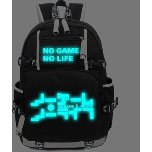 No Game No life I Love Human Cartoon Luminous Student School Shoulder Bag Cosplay Backpack Teenage Laptop Travel Bags