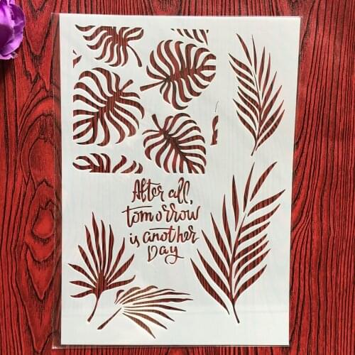 29 * 21cm pine leaves DIY Stencils Wall Painting Scrapbook Coloring Embossing Album Decorative Paper Card Template