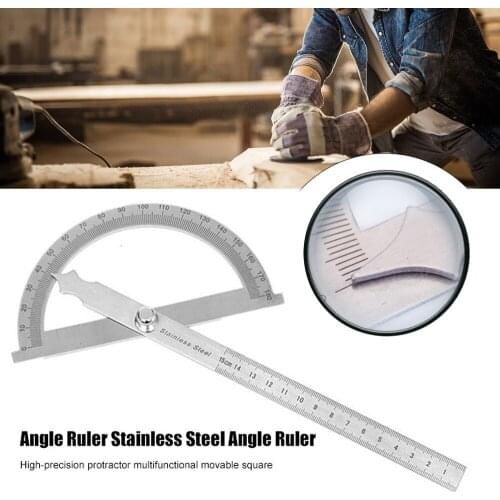 180 Degree Protractor Metal Angle Finder Goniometer Angle Ruler Stainless Steel Woodworking Tools Rotary Measuring Ruler 150mm