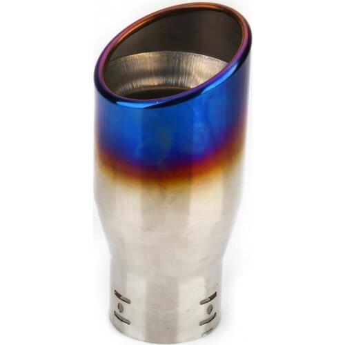 70mm Universal Stainless Steel Burning Blue Car Exhaust Muffler Tip Tailpipe
