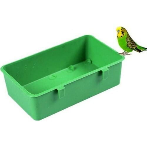 Bird Water Bath Tub Bird Food Bowl Plastic Non-automatic Pet Bird Bowl Parrots Parakeet Birdbath Cage Hanging