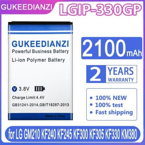 GUKEEDIANZI Replacement Battery LGIP-330GP 2100mAh for LG GM210 KF240 KF245 KF300 KF305 KF330 KM380