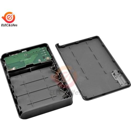 4x18650 4*18650 Battery Charger Box Power Bank Holder Dual USB LCD Digital Display Battery Shell Storage Organize DIY Case