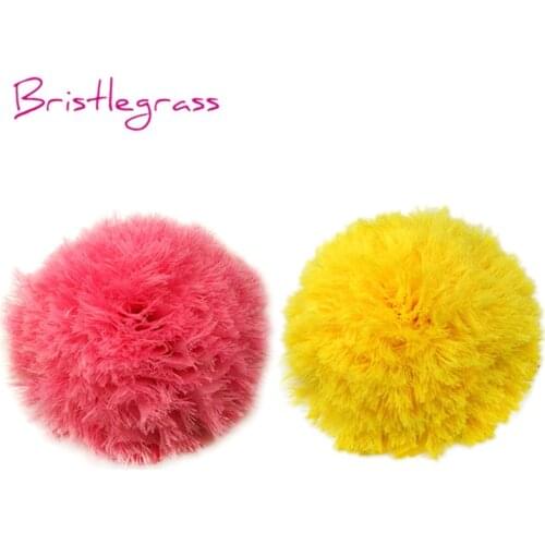 BRISTLEGRASS 2PCS 3.54" 9cm 3D Chiffon Frayed Shabby Flowers with Pads Headband Hair Tie Corsage Wedding Dress DIY Sewing Crafts