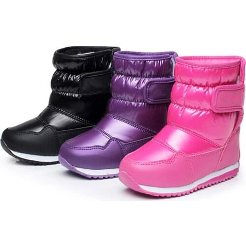 2017 Children Boots Winter Warm girls Boots plush kids snow boots outdoor winter Shoes size 23-36 Child botas XZ04