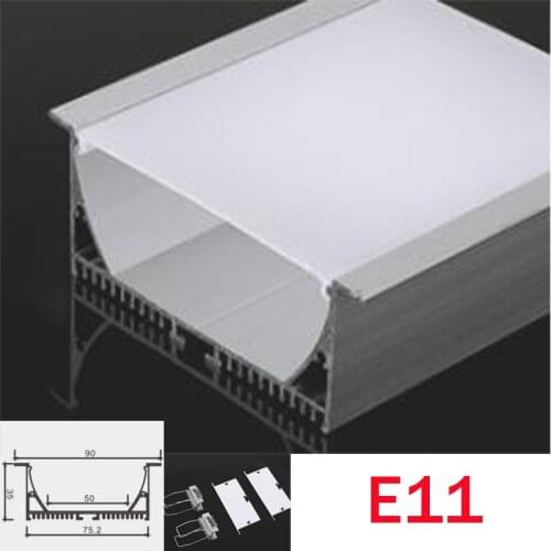 4 Sets E11 100cm U Shape Aluminum Channel Profile With Cover, End Caps and Hanging Wire for LED Bar lights