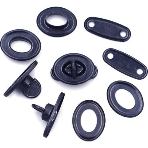 50Sets Black Metal Durable Clutch Bag Clasps Handbag Turn Twist Lock Closure Purse Buckle DIY Leather Luggage Hardware 32x22mm