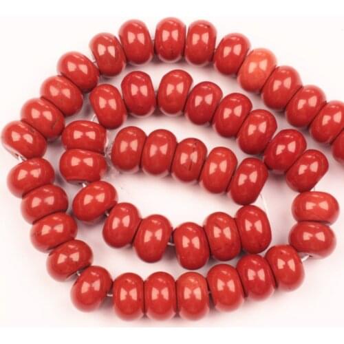 8x12mm Wholesale Red Stone Rondelle Beads 15" BeadsFor DIY Jewelry Making !We provide mixed wholesale for all items