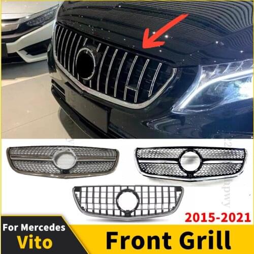 Front Grille Racing Grill Tuning Accessories Perfect Hood Grill Replacement For Mercedes Benz Vito W447 2015 2016 2017 2015-2021