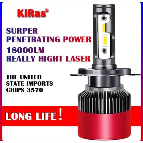 KIRAC Auto Bulbs 4300k H4 H1 LED H7 9005 LED 9006 H7 H11 HB2 HB4 Car Headlights 2PCS/Lot 110W 18000Lm 12V 6500k Lamp