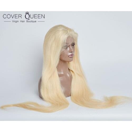 COVER QUEEN Brazilian Blonde Lace Front Human Hair Wigs For Black Women 26 28 30 32 inch Ombre Lace Frontal Wig Transparent Lace