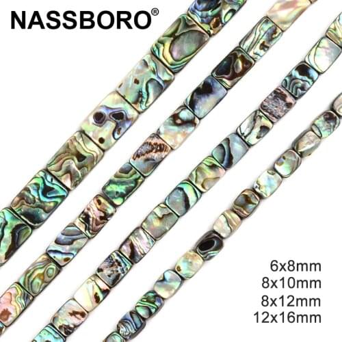 High Quality Rectangle Shape Natural Abalone Shell Beads Perles Nautral Stone Beads for Jewelry Making Diy Bead Wholesale Gift