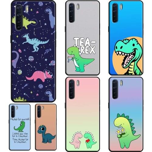 Cute Dinosaur Tea-Rex For OPPO A53 2020 A5 A9 A31 A15 A52 A72 A83 A91 F5 Reno 2Z 4 Pro A1K A3S A5S Phone Cover