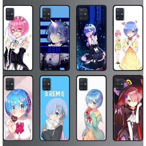 Phone Case for Samsung Galaxy A51 A71 A70 A50 A40 A20s A30 A10s A20e A10 A02s A01 Silicon Back Cover Re ZERO Ram Rem In Anime