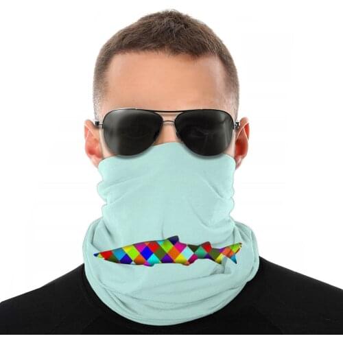 Colorful Shark Scarf Half Face Mask Men Women Halloween Tube Mask Neck Bandana Multi-functional Headwear Biking Hiking