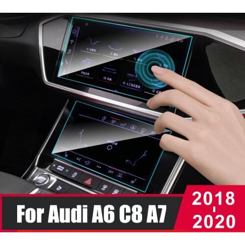 For Audi A6 C8 A7 2018 2019 2020 Tempered Glass Car Navigation Screen GPS LCD Touch Display Film Protective Stickers Accessories
