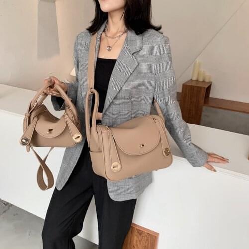FANTASY Hot Sale 2020 Autumn New Square Hobos Bags For Women Lychee-Pattern PU Handbag Retro Messenger Shoulder Bag High Quality