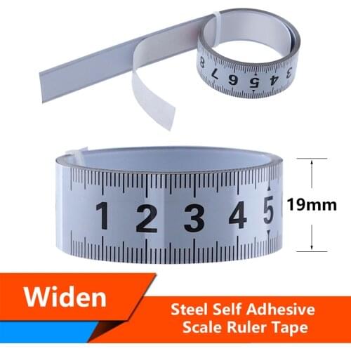 Miter Track Tape Measure Width 19mm Steel Self Adhesive Scale Ruler for T-track Router Table Woodworking Workbench Measuring