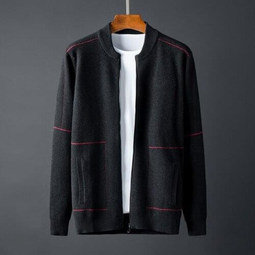 2021 classic Spring Knitted Cardigan Men Jacket Jacquard Sweater Casual Computer Knitted Mandarin Collar Plus Size M-4XL
