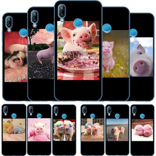 Beautiful piglet Soft Silicone TPU Phone Case For Huawei P9 P10 P20 P30 Plus Pro Lite Psmart Y6 Y7 Prime Nova3 cover